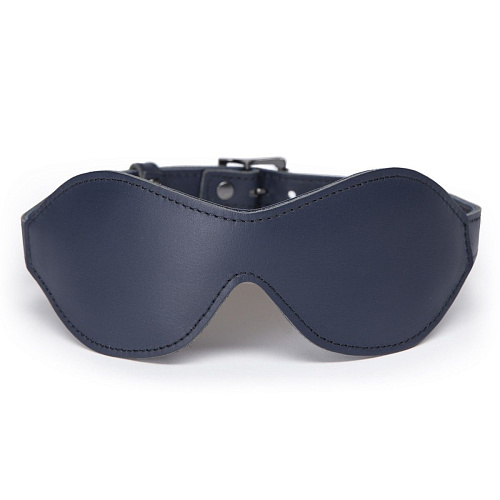 Тёмно-синяя кожаная маска на глаза Fifty Shades of Grey DARKER LIMITED COLLECTION BLINDFOLD FS-65097