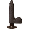 Коричневый вибромассажёр Doc Johnson The Realistic Cock ULTRASKYN Vibrating 7” Slim 1160-24-BX (22,1 см)