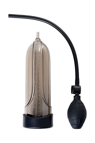 Мужская помпа-массажёр с силиконовой вставкой дымчатая Sexus 709008