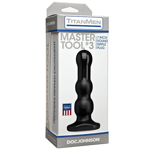 Анальная рельефная пробка Doc Johnson Titanmen Tools Master #3 3200-06-BX (18,3 см)