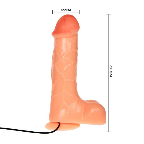 Телесный вибратор-реалистик на присоске Baile BW-008073Z (20 см)