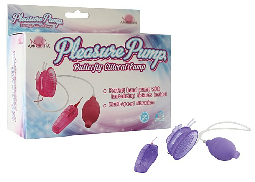 Фиолетовая помпа с вибрацией Howells Pleasure Pump Butterfly Clitoral 54002-purple