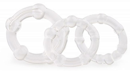 Набор из 3 прозрачных эрекционных колец с рельефом Сумерки богов 6000-01 BX DD
