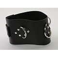 Неподшитый чёрный кожаный ошейник Beastly 10333-1