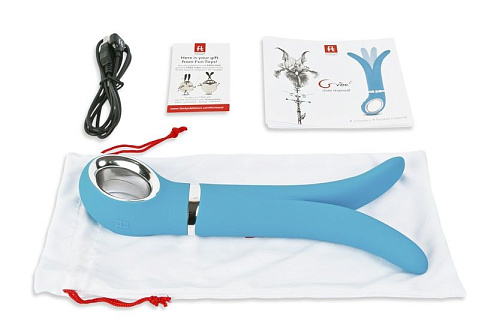 Голубой анатомический вибромассажёр Fun Toys Gvibe 2 FT10097 (18 см)