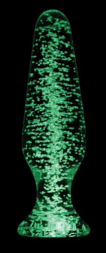 Прозрачная, светящаяся в темноте анальная пробка NS Novelties Glass Tapered Plug NSN-0490-41 (11,5 см)