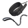 Чёрный ошейник с поводком Dream Toys BLAZE COLLAR AND CHAIN BLACK 21264