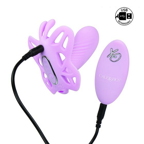 Нежно-розовая вибробабочка с пультом ДУ California Exotic Novelties Silicone Remote Venus SE-0583-05-3