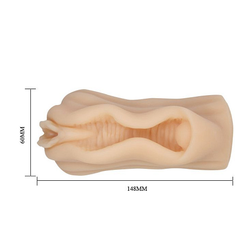 Мастурбатор-вагина телесного цвета  без вибрации с необычным дизайном Baile BM-009184-1