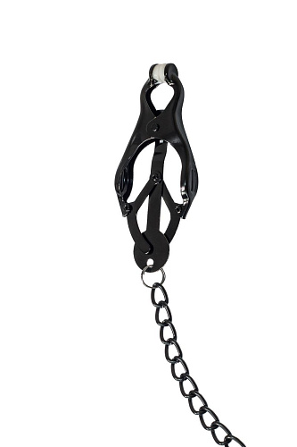 Чёрные зажимы на соски с цепочкой Lola toys Darkside 1136-01lola