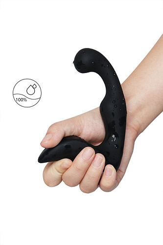 Стимулятор простаты с гибкой головкой чёрного цвета S-HANDE Landy SHD-010