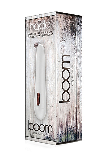 Гладкий белый вибростимулятор Shots Media BV Hada BOOM003WHT (16,8 см)