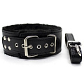 Чёрный ошейник на поводке с карабином Сумерки богов 912-04 BX DD