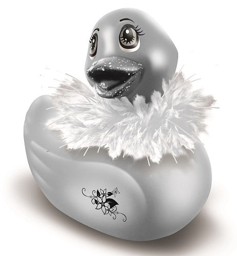 Серебристая уточка вибратор Big Teaze Toys I Rub My Duckie Paris Silver Travel Size 10145