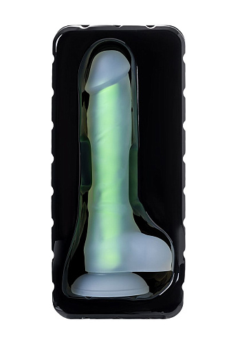 Прозрачно-зелёный фаллоимитатор, светящийся в темноте ToyFa Wade Glow 872006 (20 см)