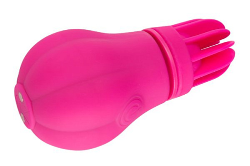 Розовый клиторальный стимулятор с 5 заменяемыми насадками Adrien Lastic Caress 11091
