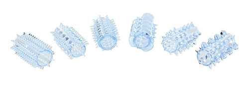 Набор из 6 голубых насадок на пенис Toy Joy POWER PENIS SLEEVE SET 3006010227