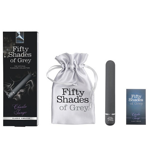 Тёмно-серый вибромассажёр Fifty Shades of Grey Charlie Tango FS-48293 (18,4 см)