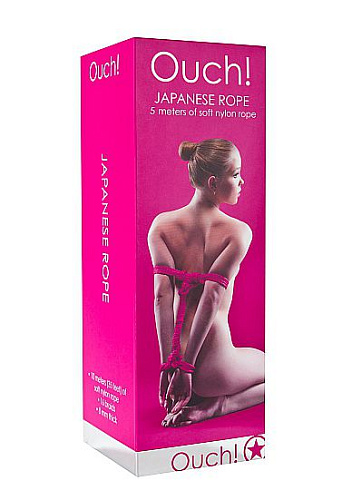 Розовая веревка для бандажа Japanese - 5 м. Shots Media BV OU042PNK
