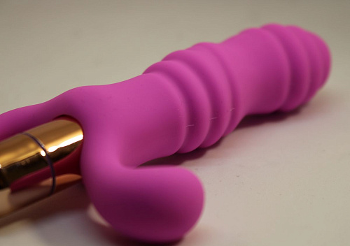 Розовый рельефный вибромассажёр для стимуляции точки G 4sexdreaM 47451 (12 см)