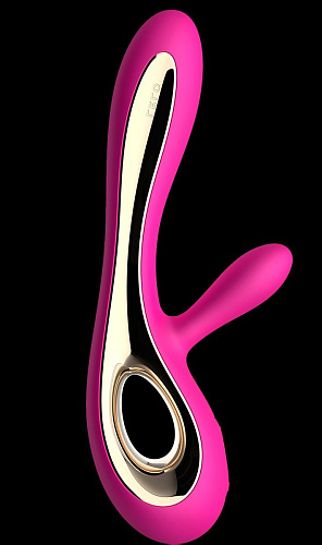 Ярко-розовый вибратор с клиторальным стимулятором Lelo Soraya Cerise LEL1580 (22 см)