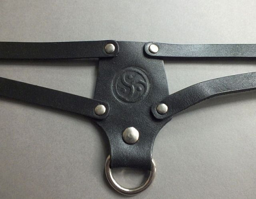 Чёрный ошейник с трискелем Подиум Р2026