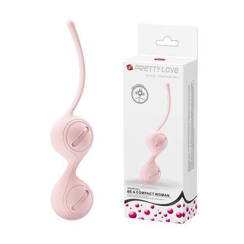 Нежно-розовые вагинальные шарики на сцепке Baile Kegel Tighten Up I BI-014490-2