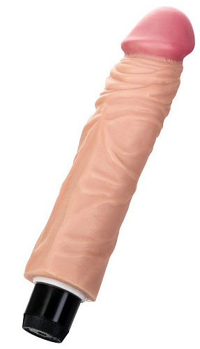 Телесный реалистичный многоскоростной вибратор Штучки-дрючки 690607 (22,5 см)