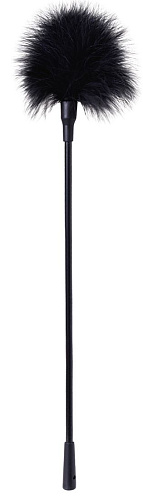 Чёрная щекоталка из пластика с пушком на кончике ToyFa 700017