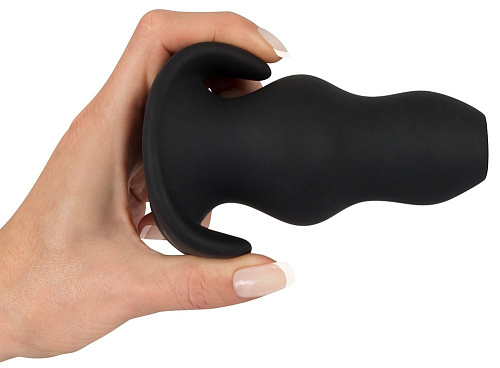 Анальная пробка-туннель с волнообразным рельефом в чёрном цвете Orion Tunnel Plug 05324100000