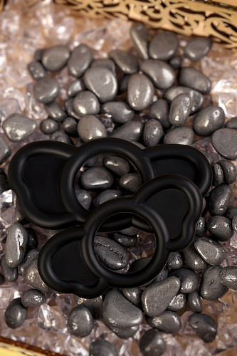 Набор из двух чёрных эрекционных колец 709032