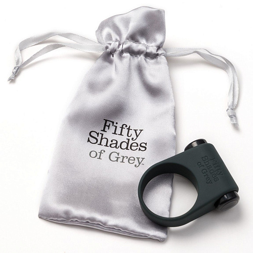 Серое эрекционное кольцо с вибрацией Fifty Shades of Grey Feel It, Baby! FS-48292