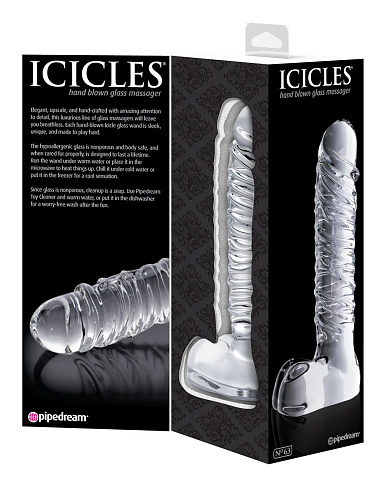 Фаллический прозрачный стимулятор Pipedream Icicles № 63 PD2963-00