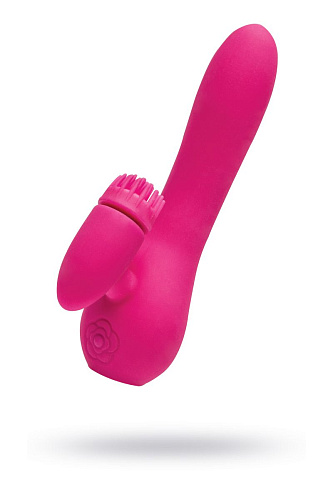 Розовый вибратор с клиторальным стимулятором Tokyo Design KAWAII DAISUKI 3 TD-1411/11 (15,5 см)