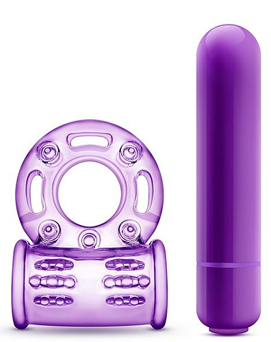 Фиолетовое эрекционное виброкольцо Blush Novelties Couples Play Vibrating Cock Ring BL-77901
