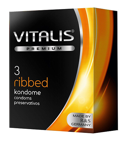 Прозрачные, ребристые презервативы R S GmbH VITALIS PREMIUM №3 ribbed (3 шт)