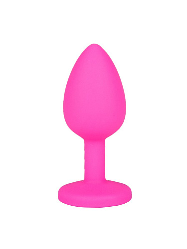 Розовая анальная втулка с малиновым кристаллом Сумерки богов 516-02 crimson-DD (7,3 см)