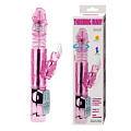 Розовый вибратор-зайчик с ротацией головки и возвратно-поступательным движением Baile Throbbing Bunny BW-037038-0101 (24,5 см)
