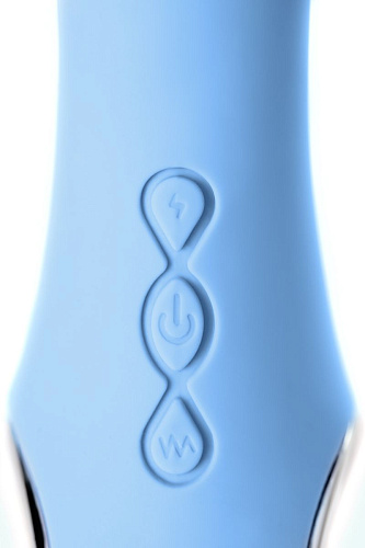 Голубой силиконовый вибратор с электростимуляцией ToyFa GALVANI VIBE 796002 (21 см)