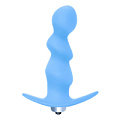 Голубая фигурная анальная вибропробка Lola toys Spiral Anal Plug 5008-02lola (12 см)