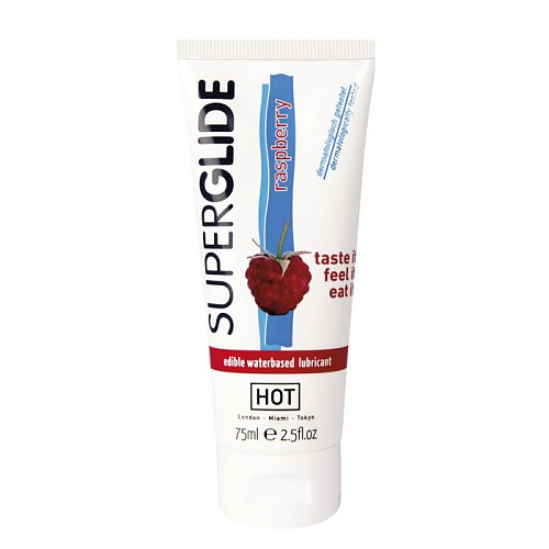 Съедобный лубрикант на водной основе с ароматом малины HOT 44118.07 (75 мл)