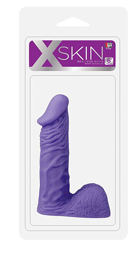 Фиолетовый стимулятор-фаллос Dream Toys XSKIN 6 PVC DONG 20621 (15 см)