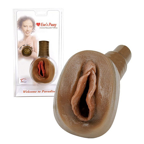 Реалистичная вагина коричневого цвета Topco Sales TLC Eve’s Pussy PleasureSkin Fantasy 1003065