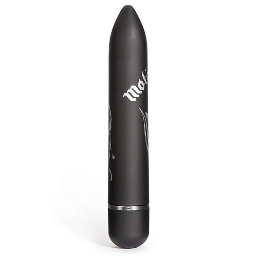 Чёрный вибратор с принтом Motorhead Motorhead Ace of Spades 7 Function Power Vibrator E26143 (18 см)