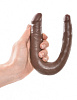 Коричневый двусторонний фаллоимитатор Pipedream U-Shaped Small Double Trouble PD5513-29 (33,5 см)