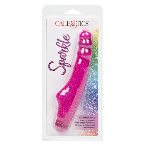 Лиловый вибратор с блёстками California Exotic Novelties Radiant Ripple SE-0795-55-2 (17,7 см)