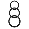 Набор из 3 чёрных эрекционных колец Chisa Magnum Force Cock Ring CN-240301776