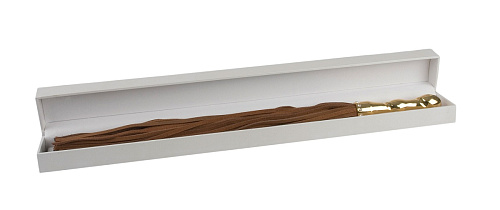 Коричневая плетка с покрытой золотом рукоятью Shots Media BV Luxury Whip18k-Gold plated OULM009