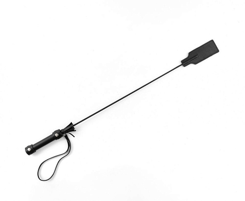 Чёрный кожаный стек с ручкой БДСМ арсенал Ladys Arsenal 68007ars