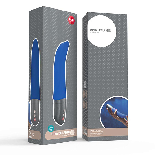 Синий вибратор с тонким кончиком Fun Factory Diva Dolphin 07205 (19,4 см)